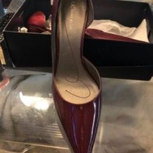 ANNE KLEIN PATENT DARK RUBY HEELS